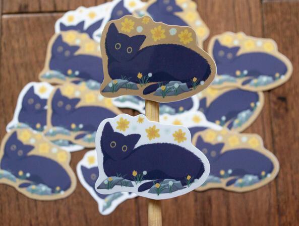 Dandelion cat stickers