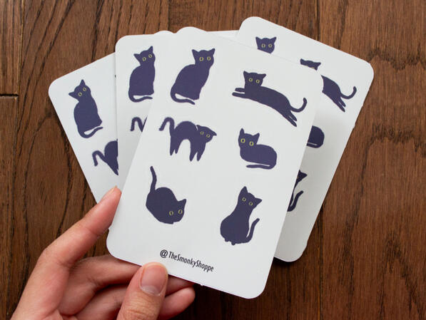 Black cat sticker sheets